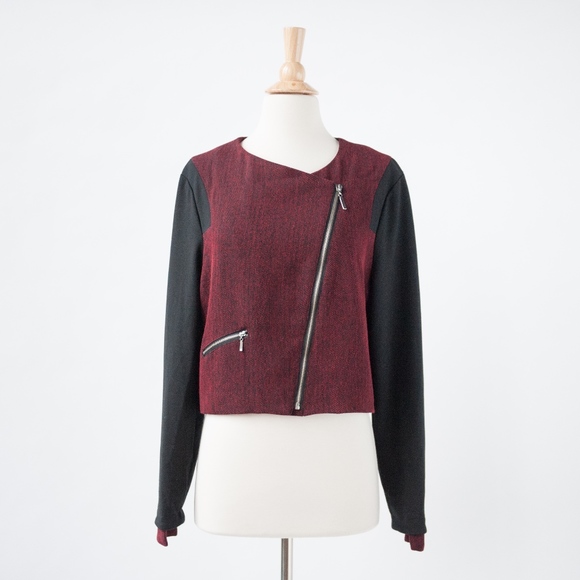 W118 by Walter Baker Jackets & Blazers - W118 by Walter Baker Herringbone Moto Jacket